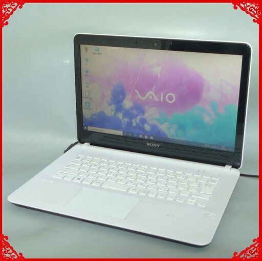 送料無料 早い者勝ち 中古良品 14型 SONY VAIO SVF142C1JN ノートパソコン Core i3 4GB 750GB DVDマルチ 無線 カメラ Win10 LibreOffice