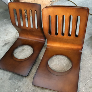 木製和座椅子 座椅子 ブラウン 4脚セット お安く！