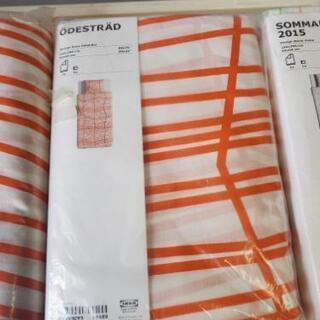 未使用品！IKEA　布団カバー枕カバー2点セット　オレンジ色