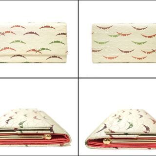 CA442 大島紬 小銭入れ SHISEIDO 長財布 がま口 和柄の画像