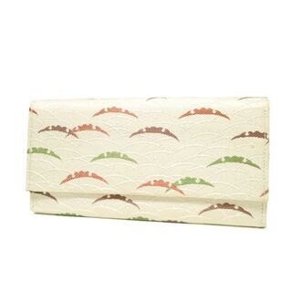 CA442 大島紬 小銭入れ SHISEIDO 長財布 がま口 和柄の画像