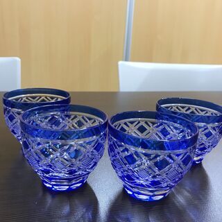 店頭販売済み😻にゃんにゃんセール😸切子　冷酒グラス　冷茶グラス４...
