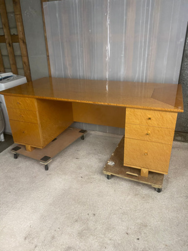 オシャレ！ デスク マホガニー 北欧風  大型 ビジネス用 菊TK