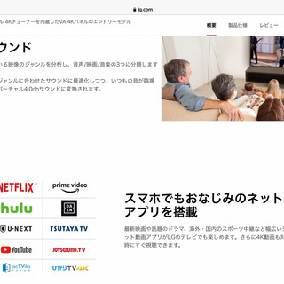 60UN7100PJA Costco限定モデル 4Kチューナーを内蔵したVA 4Kパネルのエントリーモデルの画像