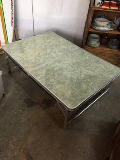 キャプテンスタッグ 大理石調 アウトドアテーブル 折りたたみテーブル 120×80㎝