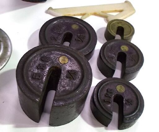 ◇さおはかり 青 幅47cm TANAKA 田中衡機 平皿 上皿 天秤量り 昭和レトロ 錘1.9kg 計り はかり スケール 札幌市東区 新道東店