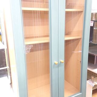 【リサイクルストアスターズ城西店】新入荷品 食器棚 深緑×ナチュラルカラー 両面開き