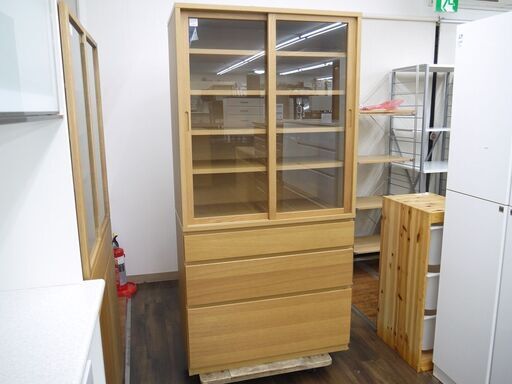 無印良品の2枚スライド扉食器棚のご紹介！有料配送あり【トレファク入間店家具紹介21-02】