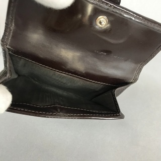 CELINE オールドセリーヌ マカダム エナメルレザー×キャンバスコンパクト折財布の画像