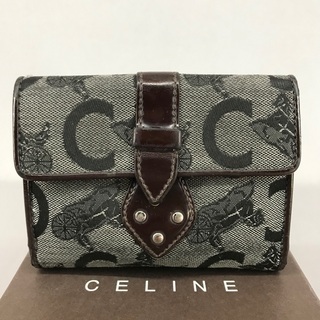 CELINE オールドセリーヌ マカダム エナメルレザー×キャン...