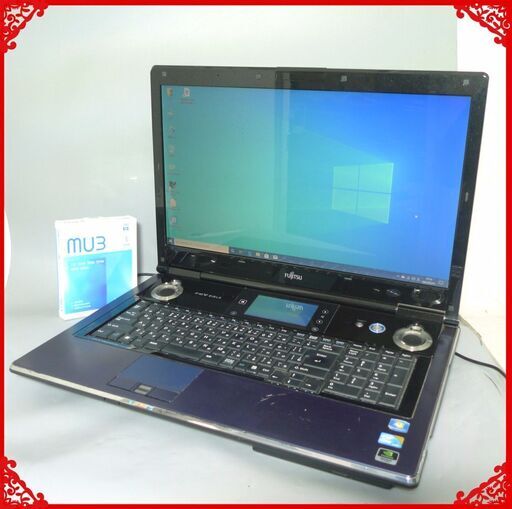 送料無料 新品SSD240GB 一台限定 中古ノートパソコン 18.4型 FMV NW/G90 Core i3 4GB ブルーレイ 無線 Windows10 LibreOffice ダークブルー