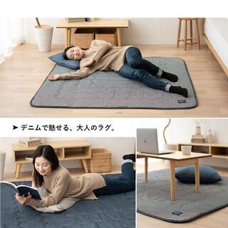 ふっくら厚手こたつ敷き布団 正方形150x150 デニム調 14156の画像