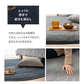 ふんわりこたつ布団敷き布団 円形190R デニム調 14217の画像