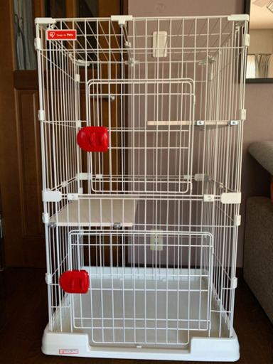 猫用　2段　ケージ　美品