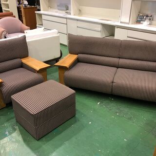 工場 【愛品館八千代店】3人掛ソファ 1人掛ソファ オットマン 3