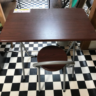 【リサイクルショップ八光　田上店】折りたたみデスクセット　ダーク...
