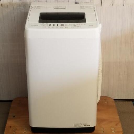 【極美品】ハイセンス全自動洗濯機 4.5kg HW-E4502 2018年製 立体シャワー水流 おしゃれ着コース 槽洗浄 風乾燥 チャイルドロック