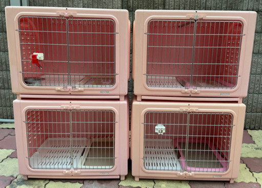 ペッツルート ワンルーム L ステンレス　ピンク　両面扉