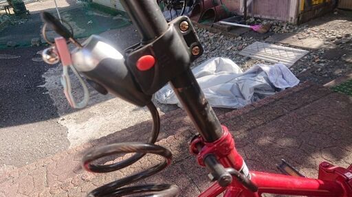 【交渉中】折り畳み自転車♪20インチ♪赤♪ギア付き♪カゴ付き