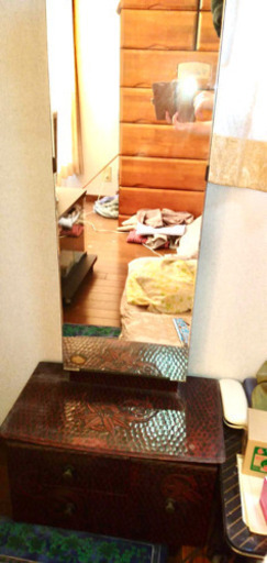 鎌倉彫一面鏡（大正〜昭和初期のビンテージ）