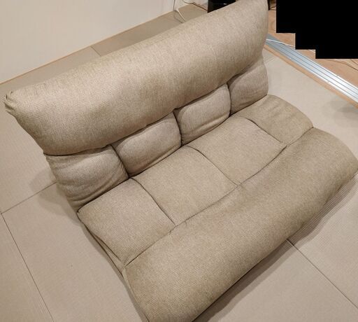 【美品・近隣配達無料・運び込み援助可】 meiko製 1～2人掛け極厚座面 ポケットコイル座椅子ソファ リクライニング可能