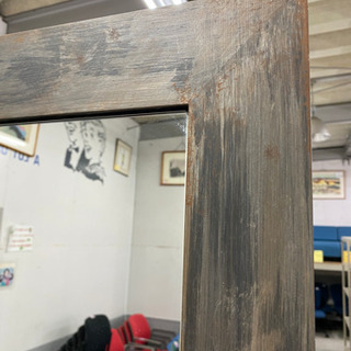 特注　スタイルミラー　鏡　姿見　巨大　アンティーク加工　インテリア　オブジェの画像