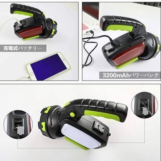 新品　未使用　そのほかも色々激安にて、出品してます！！LEDキャンプランタン懐中電灯 ledライト強力充電式 LED超高輝度 サイドライト実用 高耐久性 高性能 強力ライト 調光可能 スマホ応急充電 多機能 防災用品 スーパー明るい 夜釣り 作業灯 応急の画像