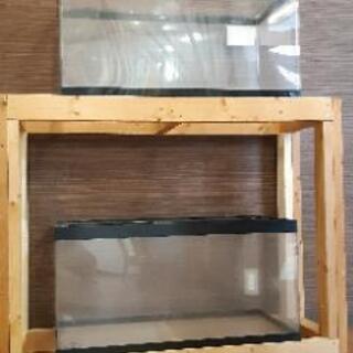 【格安特価‼️】９０cmアクリル水槽　×２　水槽台付(120cm...