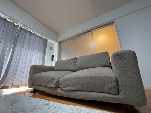 3/6まで！最終値下げ＜3月11・12日引渡希望＞2019年4月購入　無印良品　綿太番手ソファ２．５シーターフェザー・ポケットコイル　洗濯してお渡しします