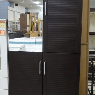 シューズボックス 玄関収納 ハイタイプ DBR ミラー付【ユーズドユーズ