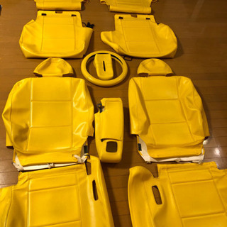2006年式ダイハツタント専用設計シートカバーフルセット黄色オシャレの画像