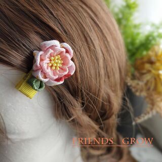 初めての髪飾りに♪桃の花ベビークリップ07