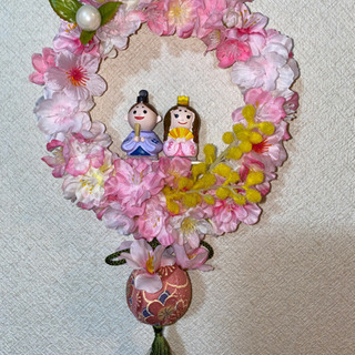 ♡3in1タイプ雛祭りリース♡(ひな人形取り外し可能)