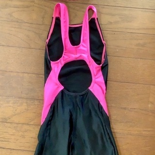 【女性限定】波の上スイミング  水着(サイズJ-7 120らしい) ＋ キャップ(ピンク フリーサイズ)セット 女の子用　+波の上タオル新品　の画像