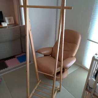 折りたたみ式ハンガーラック　ベルメゾン　パイン材