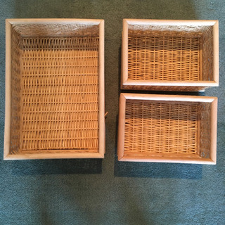 【無印良品】ブリ材バスケット　3点セットの画像