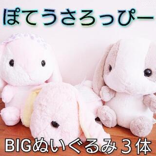 ぽてうさろっぴーBIGぬいぐるみ ３体セット うさぎ ウサギ 小動物
