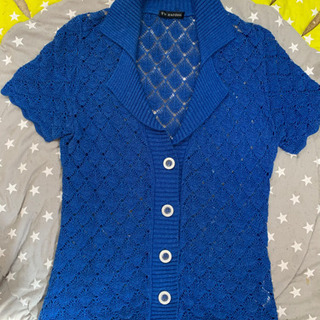 美品！T's Garden 青半袖カーディガンF