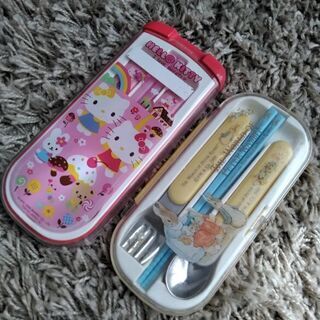 キティーちゃん　ピーターラビット　カトラリーセット　お弁当用箸、...