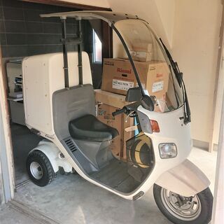 ホンダ　ジャイロキャノピー　ミニカー登録済み　実働　自賠責保険付き　屋根ありワイパーあり　大型キャビン付き　今流行の宅配サービス活用にピッタリの画像