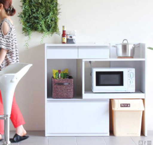 【再お値下げ中】おしゃれ　食器棚　レンジ台　キッチンカウンター　キャビネット