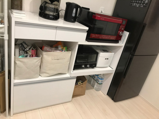 【再お値下げ中】おしゃれ　食器棚　レンジ台　キッチンカウンター　キャビネット