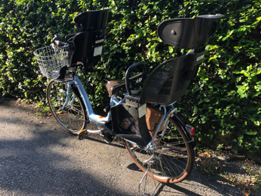 【子供2人乗せ電動自転車】ブリヂストン　前カゴ付き♫