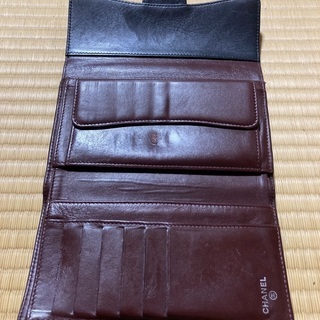 ・CHANEL シャネル　マトラッセ/ラムスキン/三つ折長財布/ブラック×シルバー金具の画像