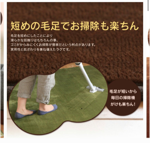 【3/31までの購入で500円OFF】洗えるラグカーペット(グリーン)