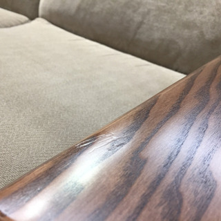 ニトリの3人掛けソファー（ベージュ×ブラウン）です。【トレファク東