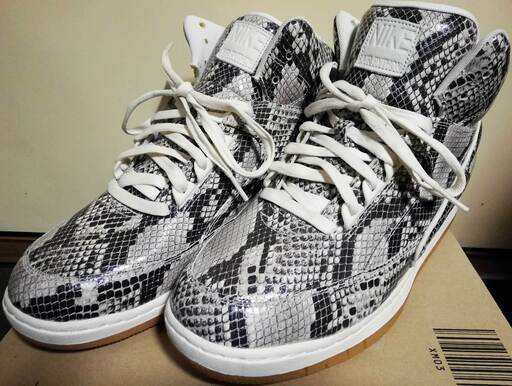 新品未使用 絶版 ◆ ナイキ エア パイソン プレミアム US 13inch/31 ☆ Air Python Premium ◆ ブラウン系 蛇柄×ガム デッドストック レア