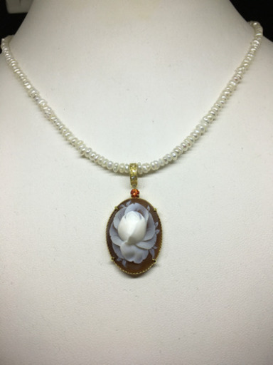 イタリア産シェルカメオ 薔薇2