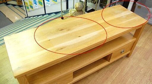 テレビボード 幅140×奥行44.5×高さ60cm 木製 ライトブラウン TVボード テレビ台 札幌市 清田区 平岡