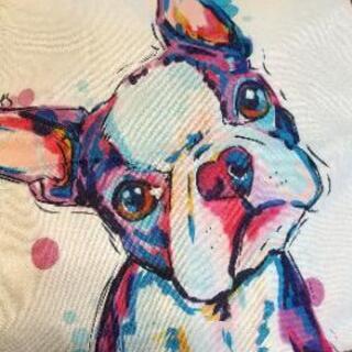 犬カラフルクッションカバー